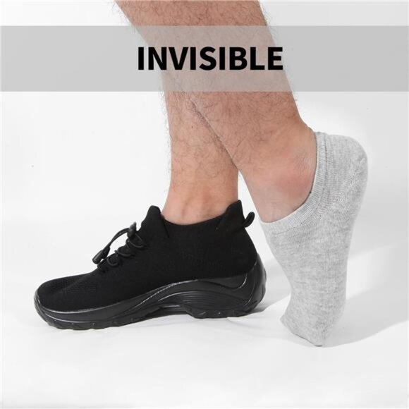 No Show Socks Womens Mens Low Cut Invisible Liner Ankle Socks Non Slip 6 10 Pack - Picture 4 of 7